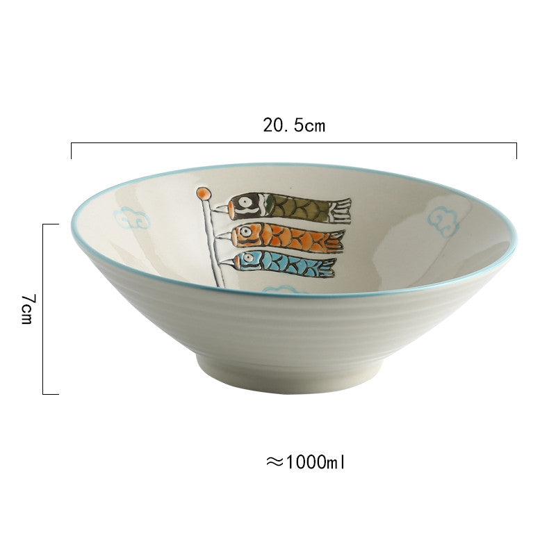 Home Creative Large Japanese Style Ramen Hat Bowl
