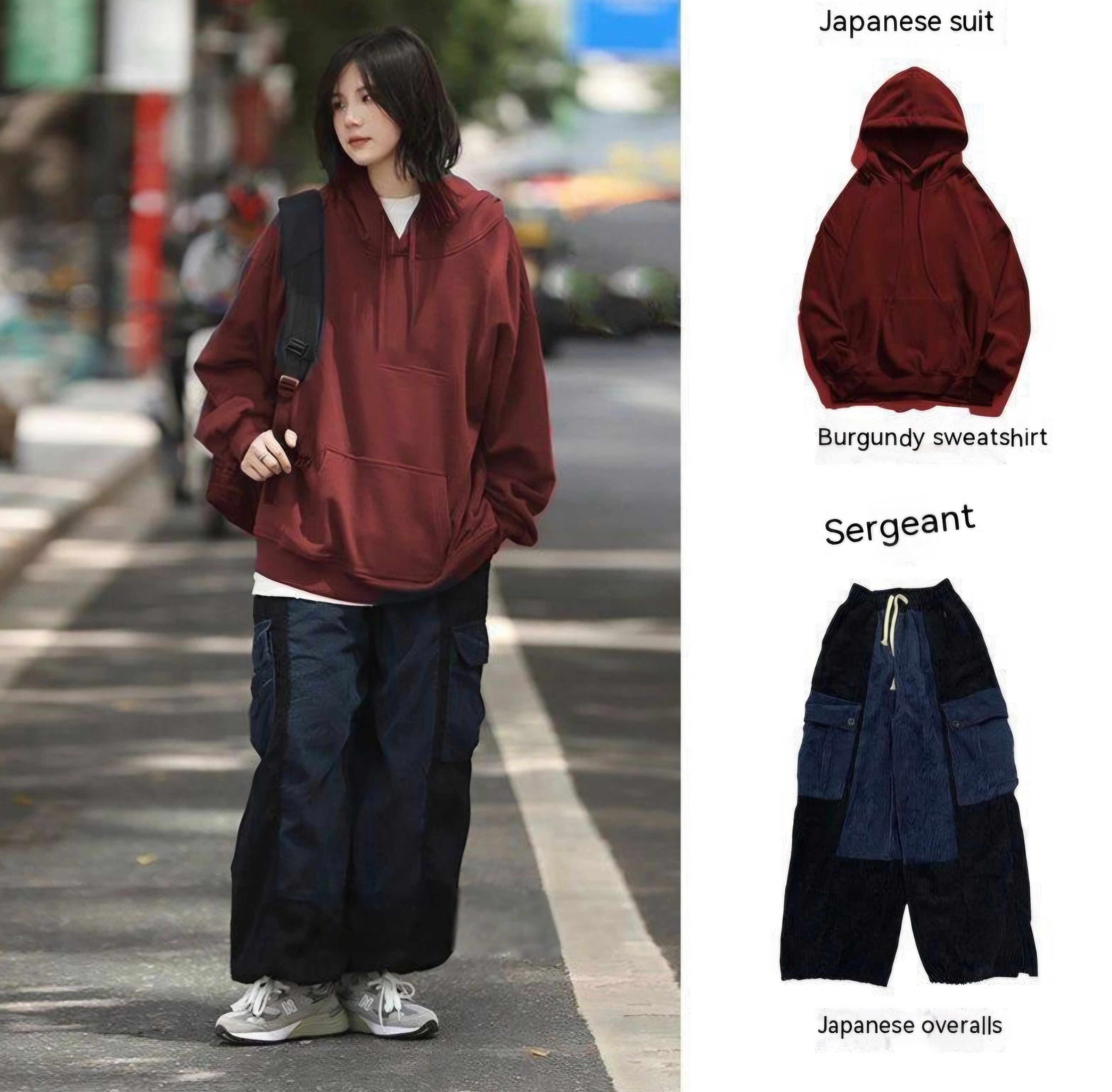 Japanese Loose Solid Color Fleece-lined Sweater Suit