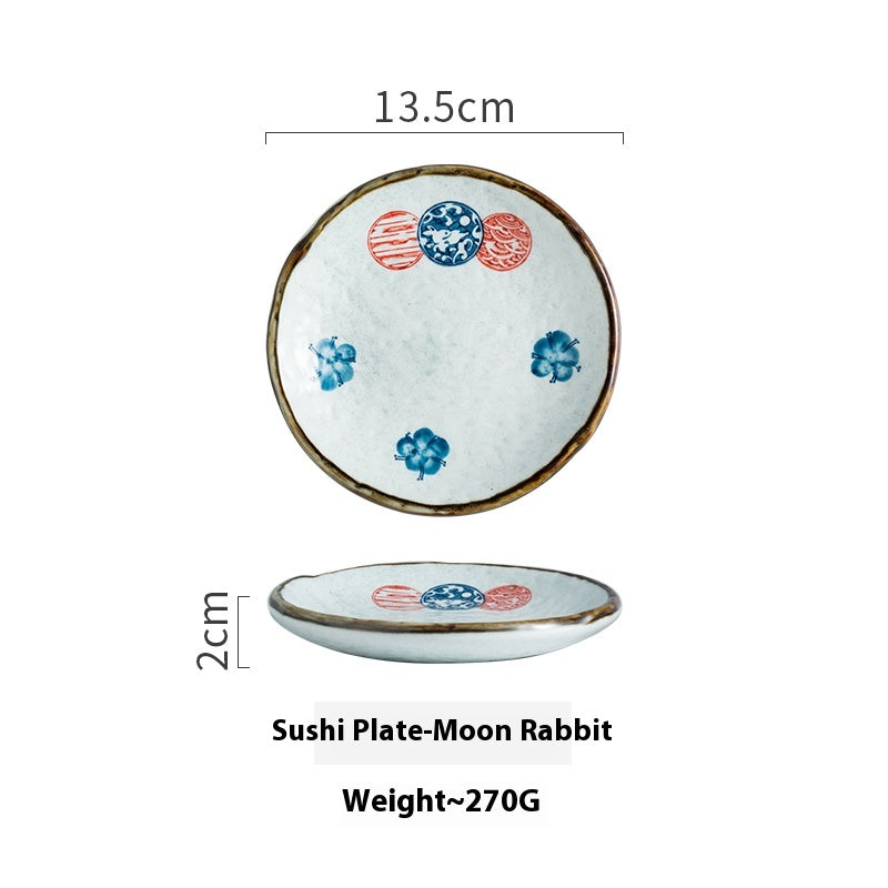 Japanese Style Painted Sushi Dessert Ceramic Plate