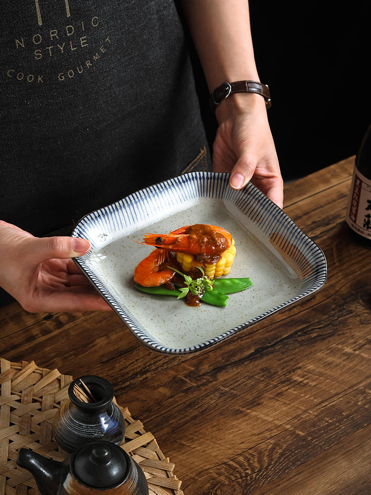Japanese-style Square Ceramic Creative Dinner Plate