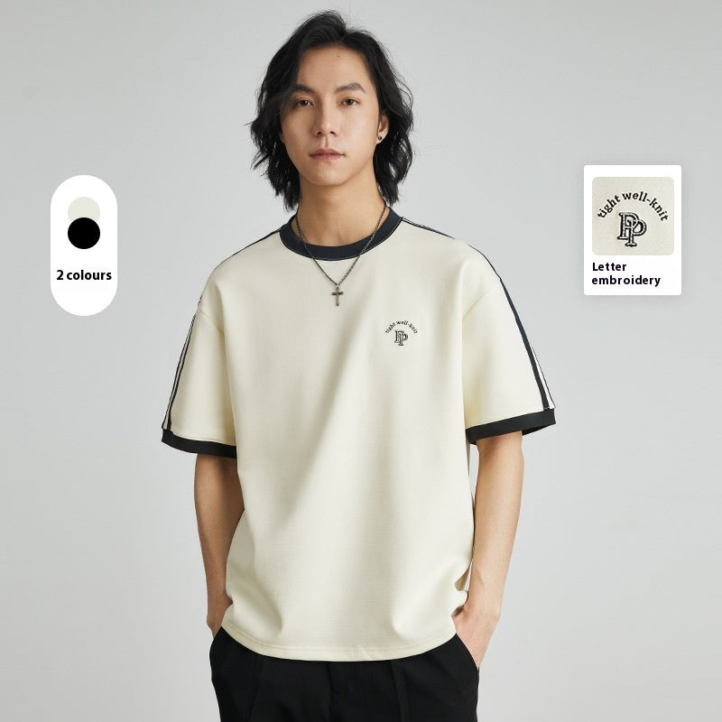 Hikari Kyoto Stripe Tee - Embroidered Signature Edition