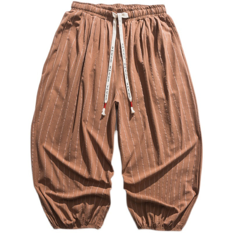 Bloomers Men's Chinese Style Cotton And Linen Men's Casual Pants