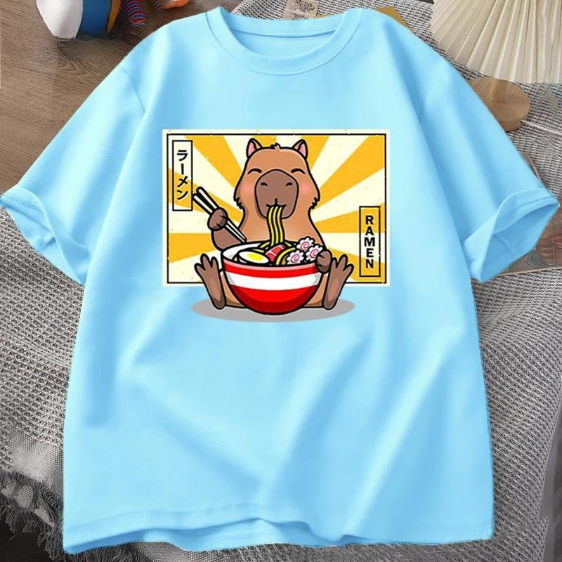 Capybara Cotton Tee - Oversized Graphic Shirt