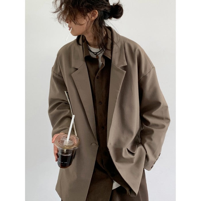 Japanese-style Retro Gray Profile Small Suit