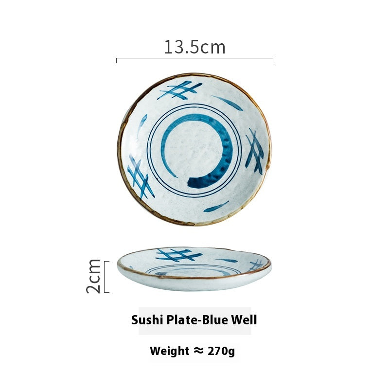 Japanese Style Painted Sushi Dessert Ceramic Plate