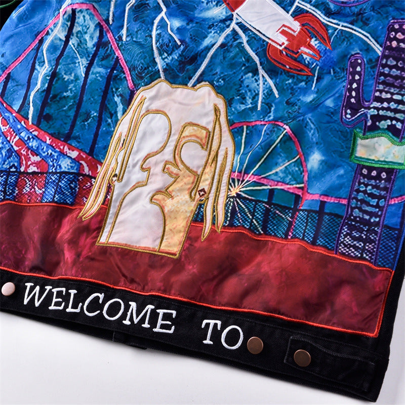 Japanese Embroidered Denim Jacket