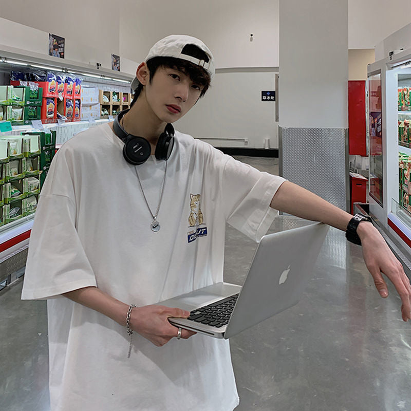 Japanese Cat Cartoon Tee - Kawaii Anime Print