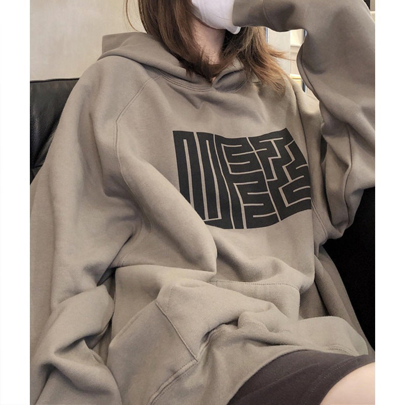 Koreanisches, locker sitzendes Langarm-Bf-Top