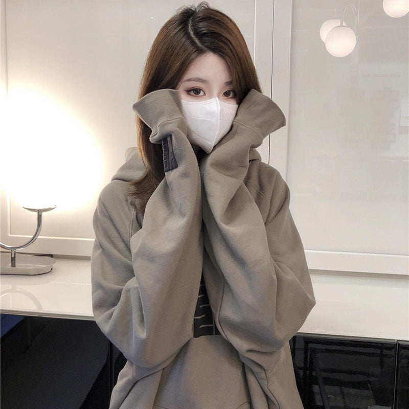 Koreanisches, locker sitzendes Langarm-Bf-Top