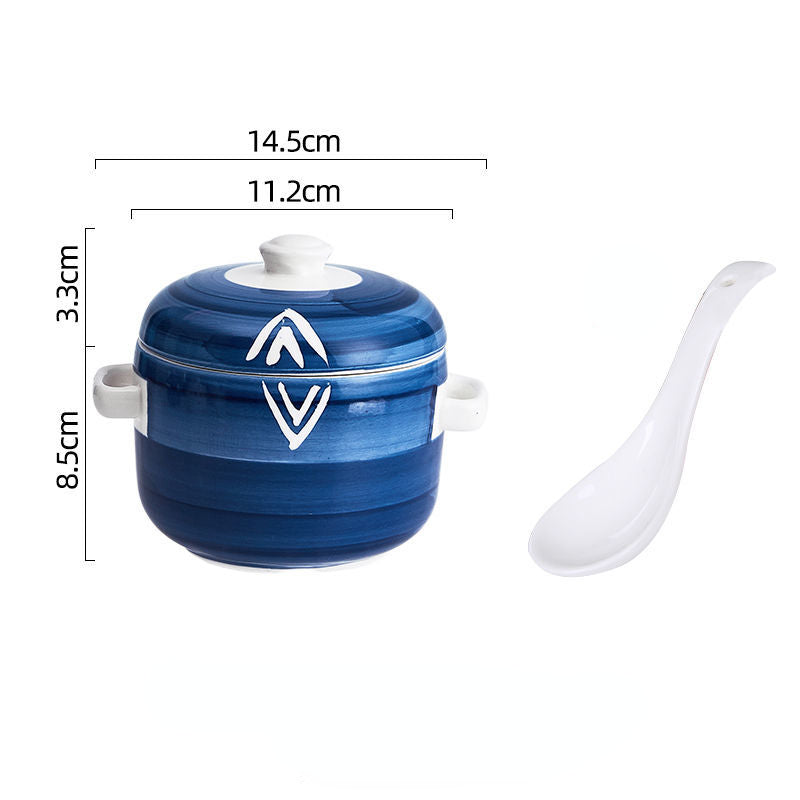 Japanese Style Hotel Ceramic Stew Pot With Lid