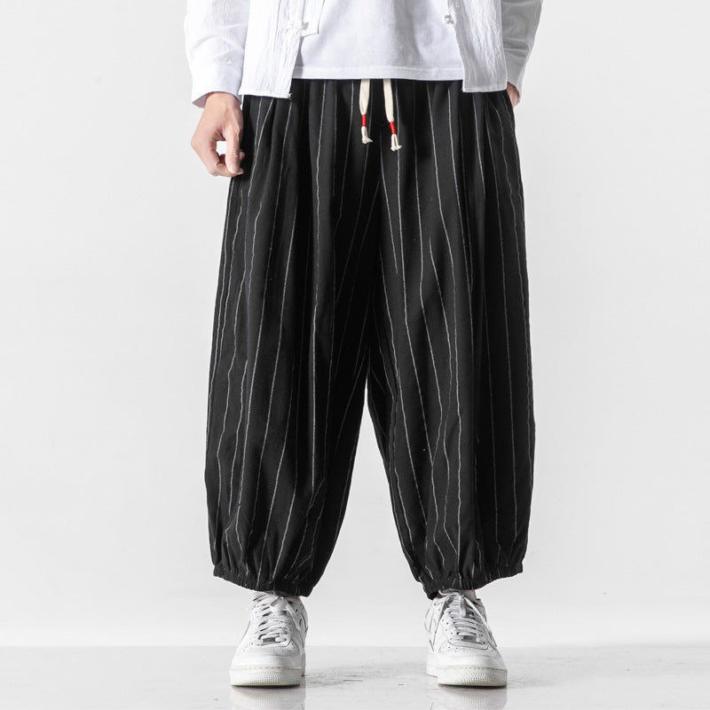 Bloomers Men's Chinese Style Cotton And Linen Men's Casual Pants