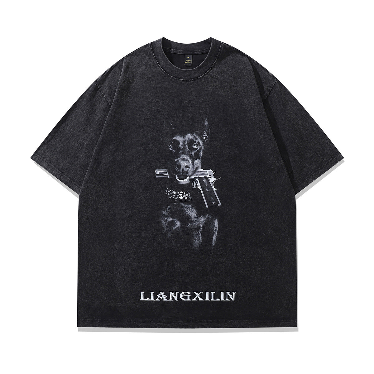 Doberman Hip-Hop Tee - Oversized Streetwear