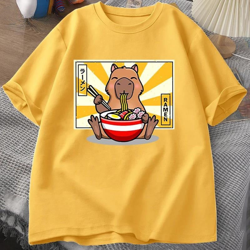 Capybara Cotton Tee - Oversized Graphic Shirt