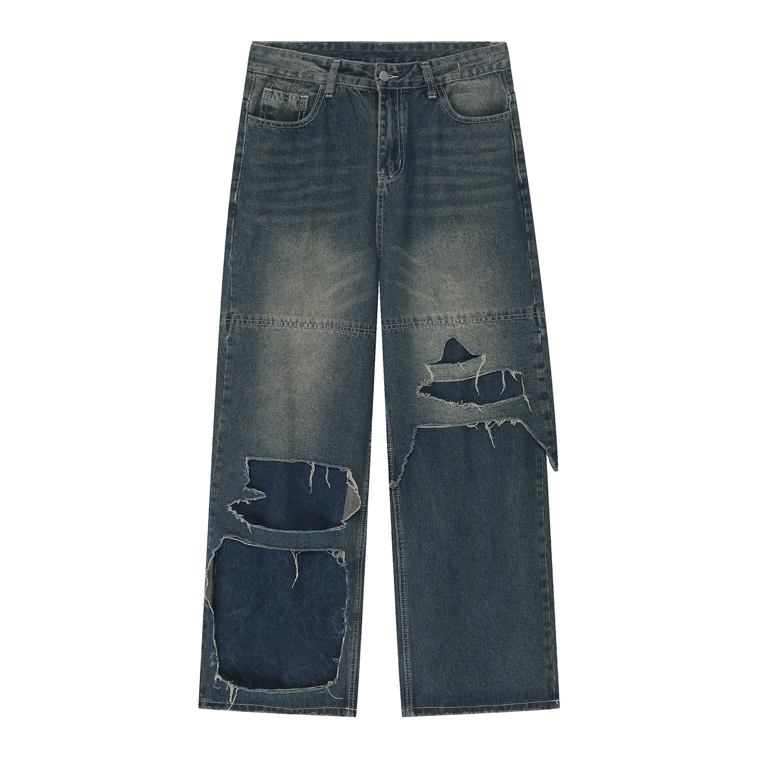 Men's Japanese-style Retro High Street Ripped Jeans