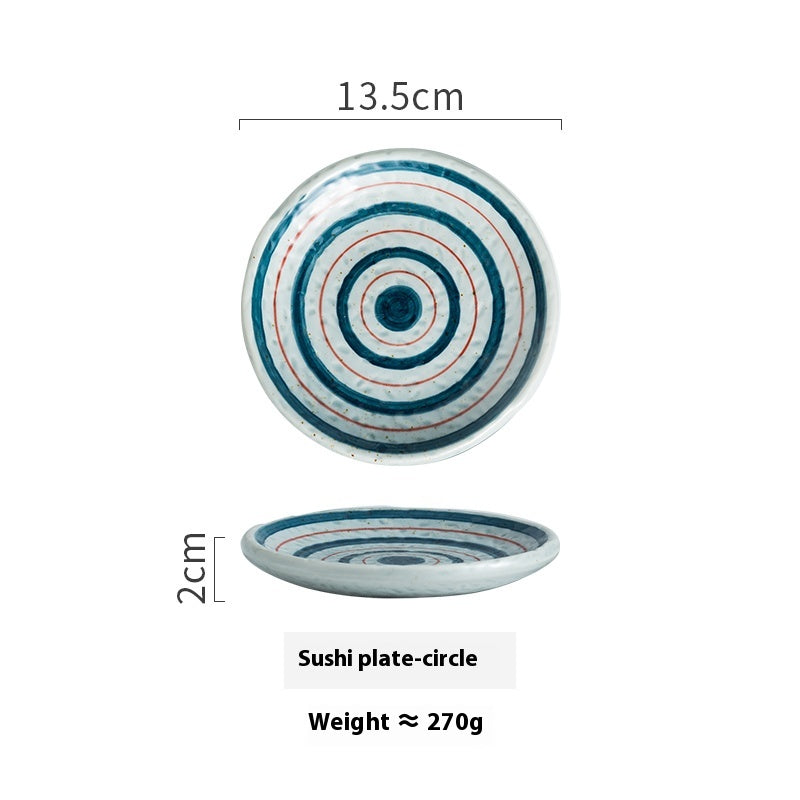 Japanese Style Painted Sushi Dessert Ceramic Plate