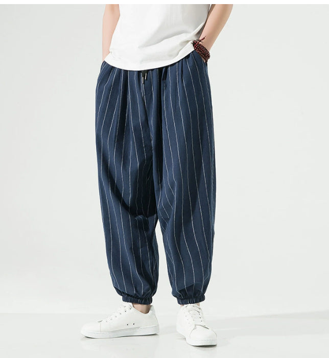 Bloomers Men's Chinese Style Cotton And Linen Men's Casual Pants