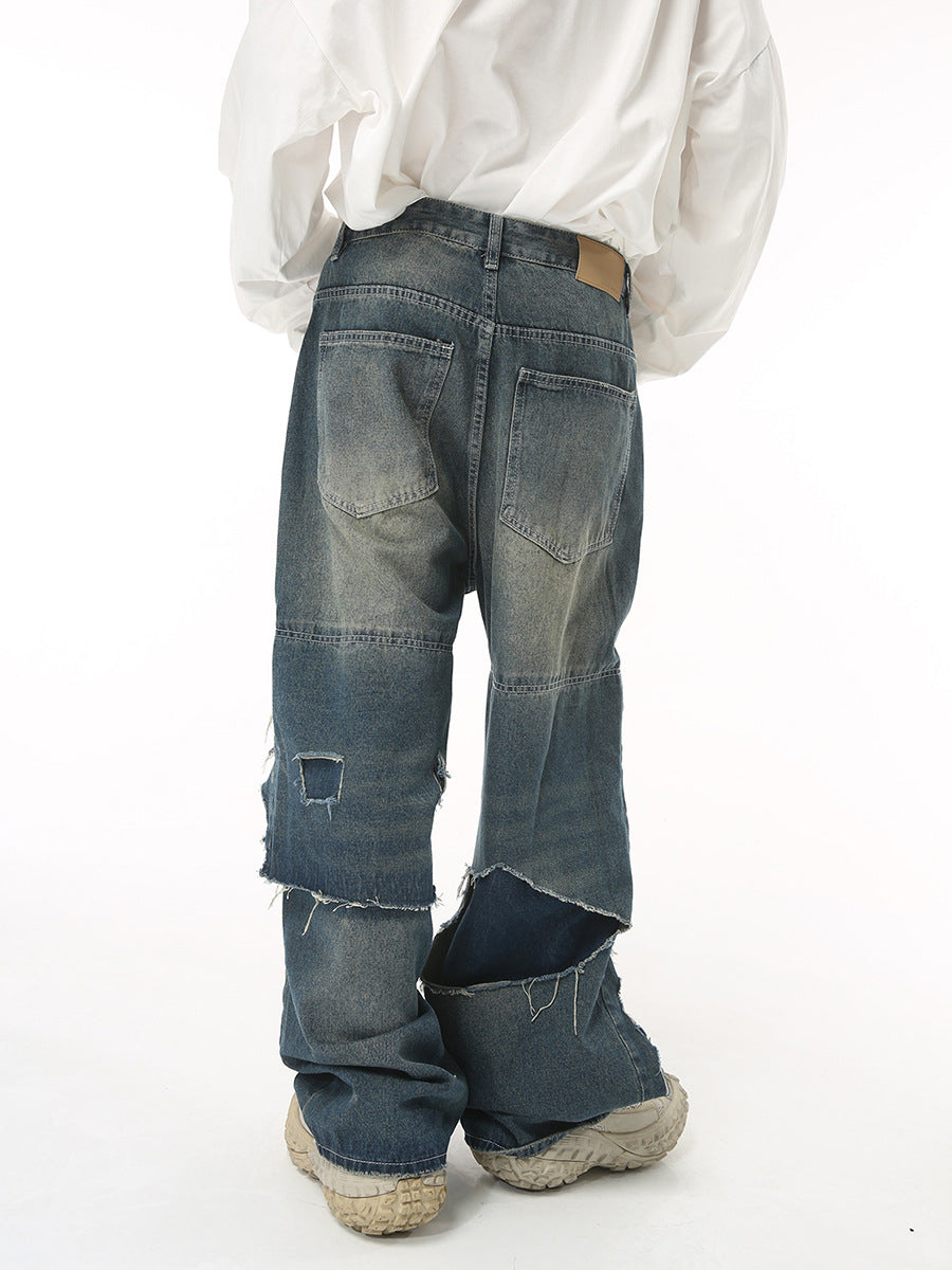 Men's Japanese-style Retro High Street Ripped Jeans