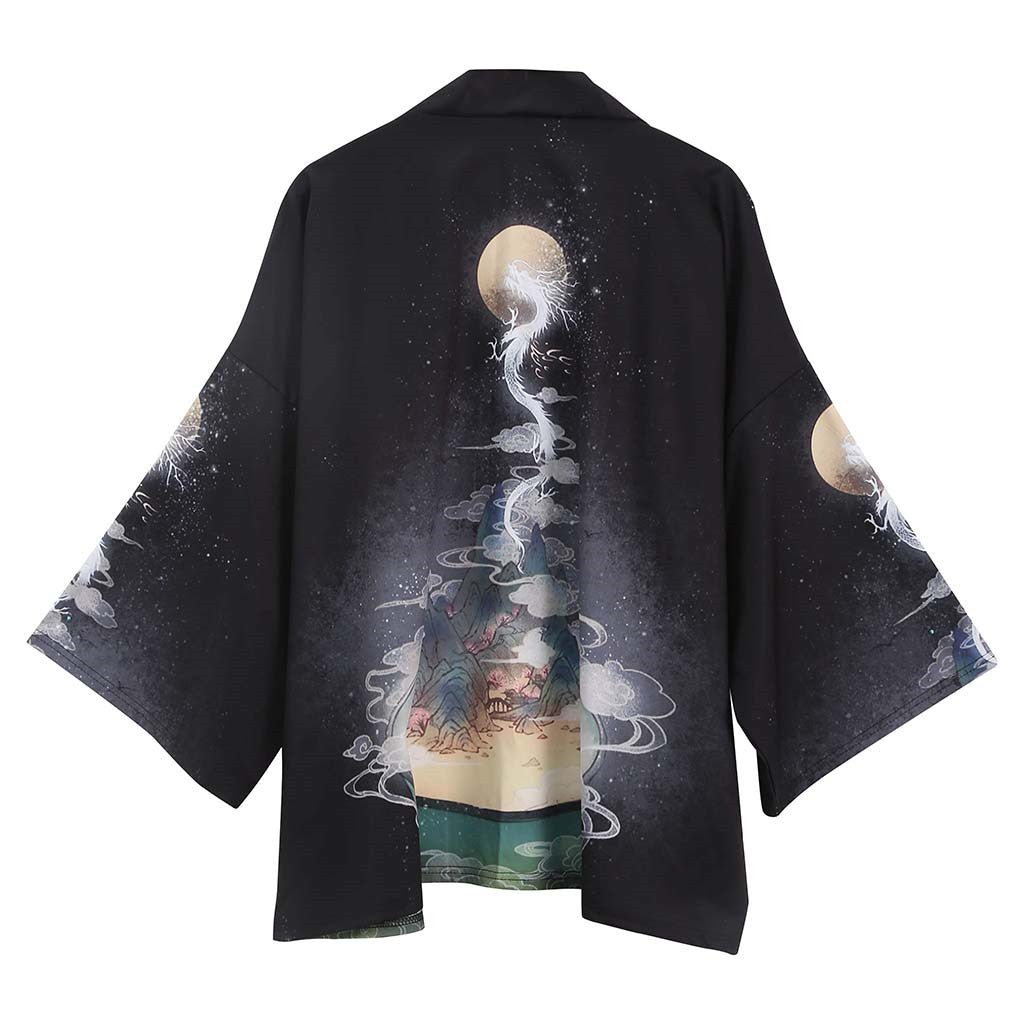 Chinese Style Three-quarter Sleeve Cardigan Japanese Kimono