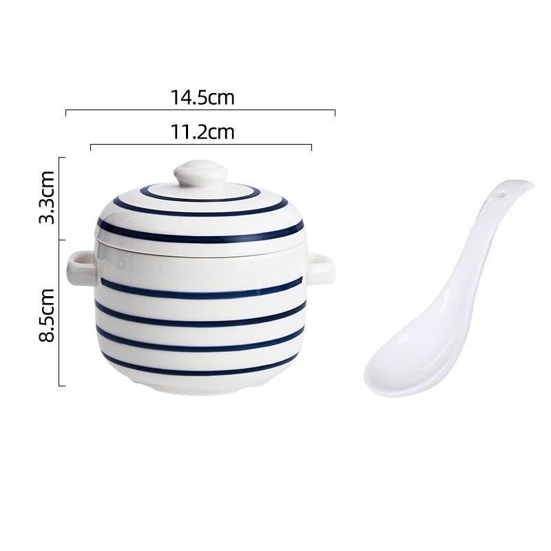 Japanese Style Hotel Ceramic Stew Pot With Lid