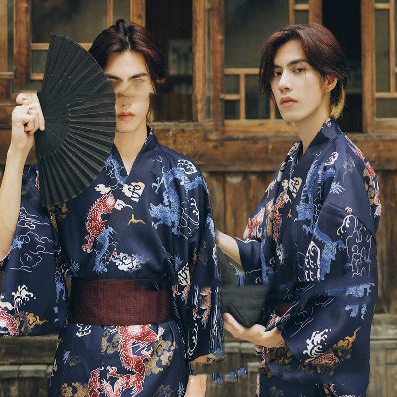 Men's Japanese Style Bathrobe Polyester Fiber