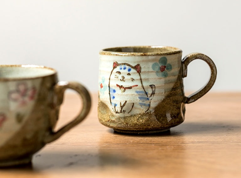 Seto-yaki Retro Stoneware Water Cup Imported From Japan