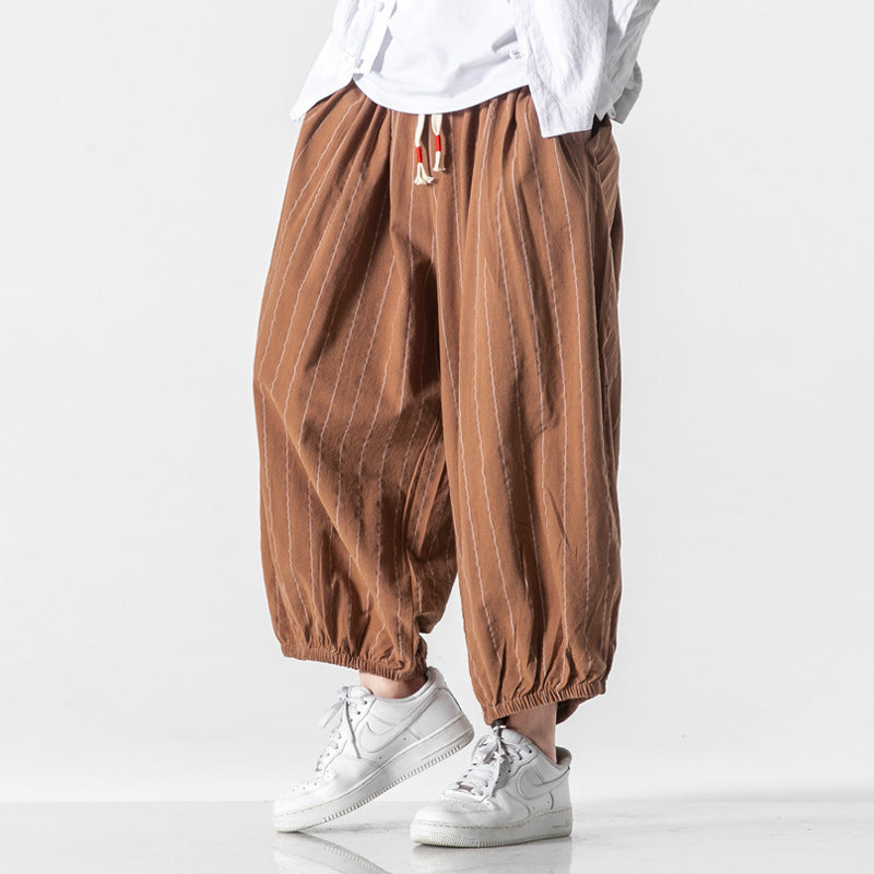 Bloomers Men's Chinese Style Cotton And Linen Men's Casual Pants