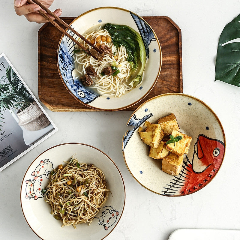 Home Creative Large Japanese Style Ramen Hat Bowl