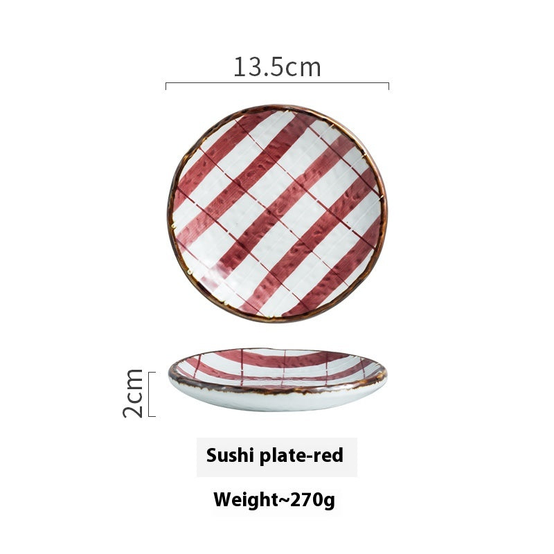 Japanese Style Painted Sushi Dessert Ceramic Plate