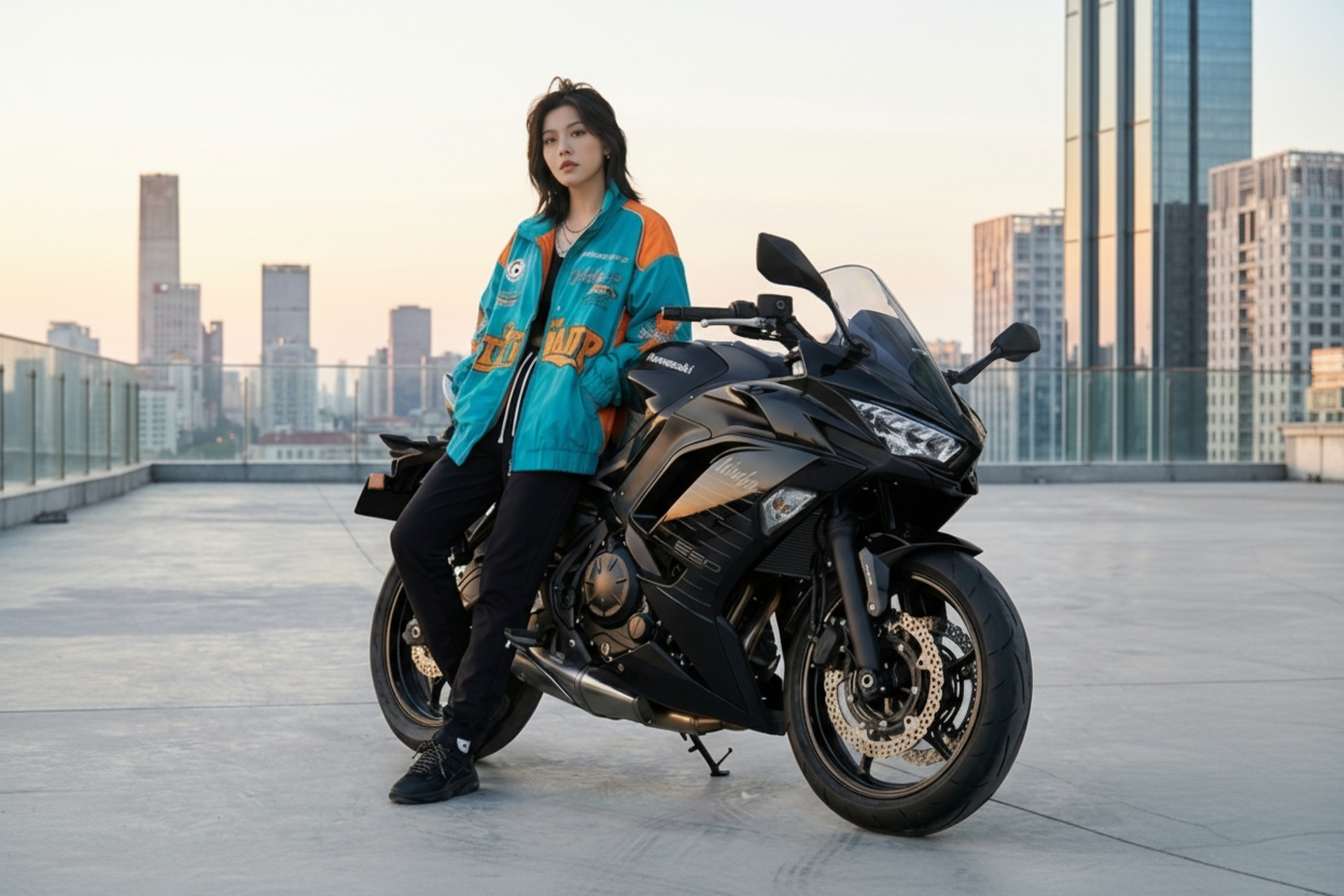 Hochauflösendes Bild - Urban Rooftop Szene